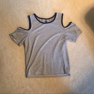 Tops - Navy Blue and White striped fitted top Tops - Navy Blue and White striped fitted top